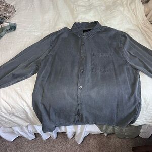Vintage Feel Cotton On Charcoal Button-Up Shirt